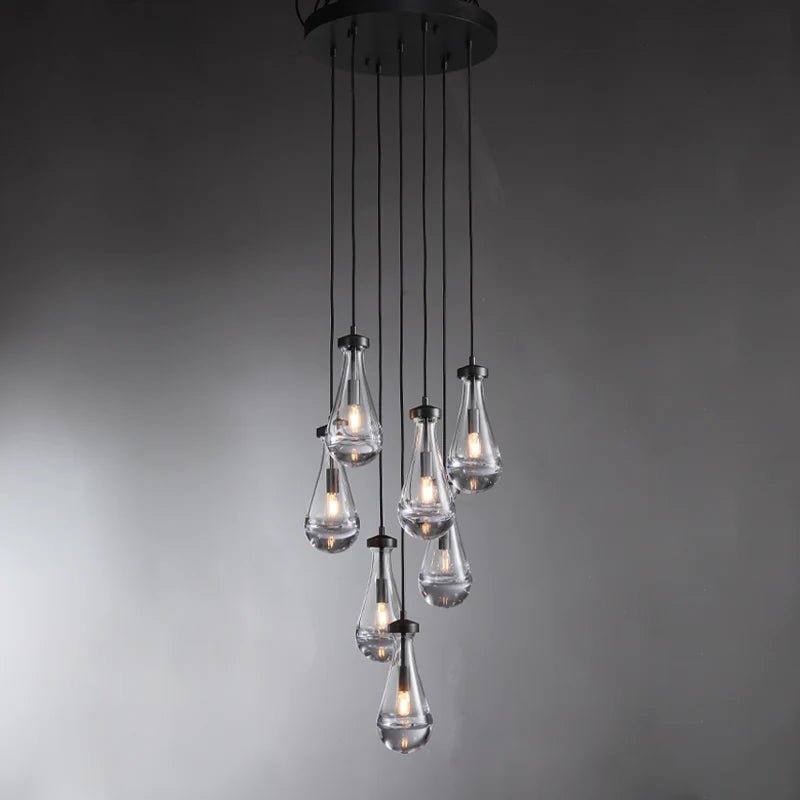 Drovia Rain Round Chandelier 18"Matte Black_Lennar Visual