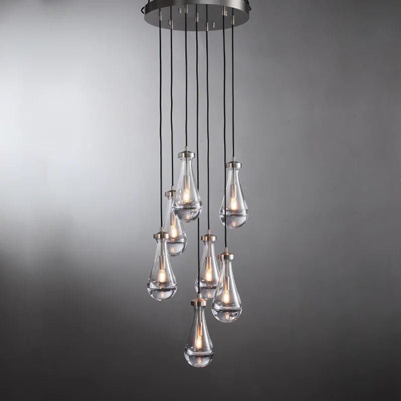 Drovia Rain Round Chandelier 18"Satin Nickel_Lennar Visual