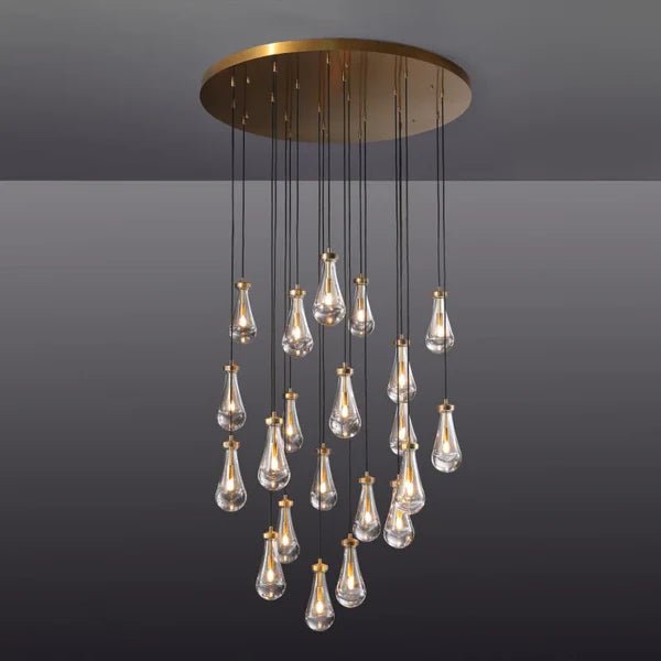 Drovia Rain Round Chandelier 47"Satin NickelStandard 96"_Lennar Visual