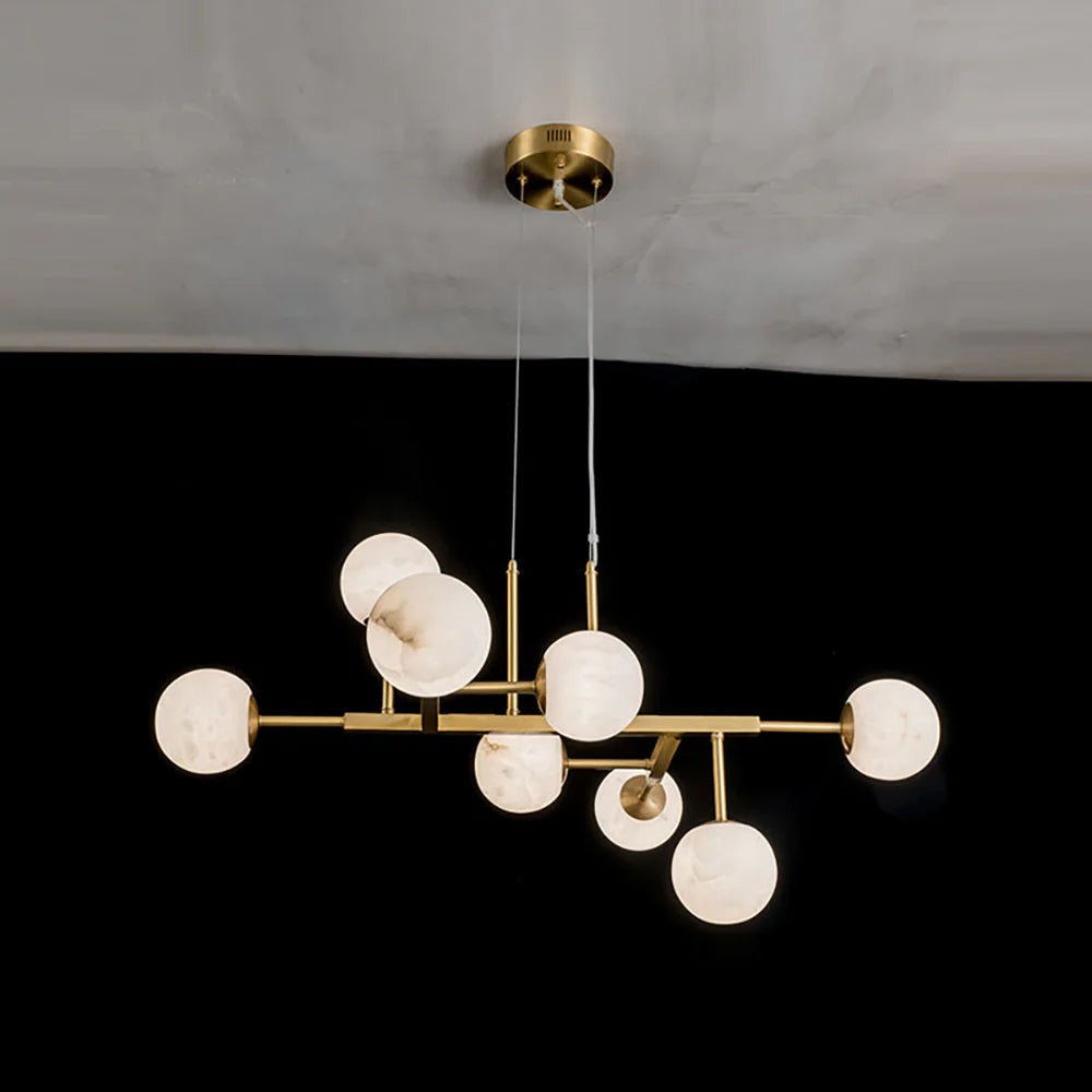 Lennar Visual_Elegant Ball Alabaster Chandelier