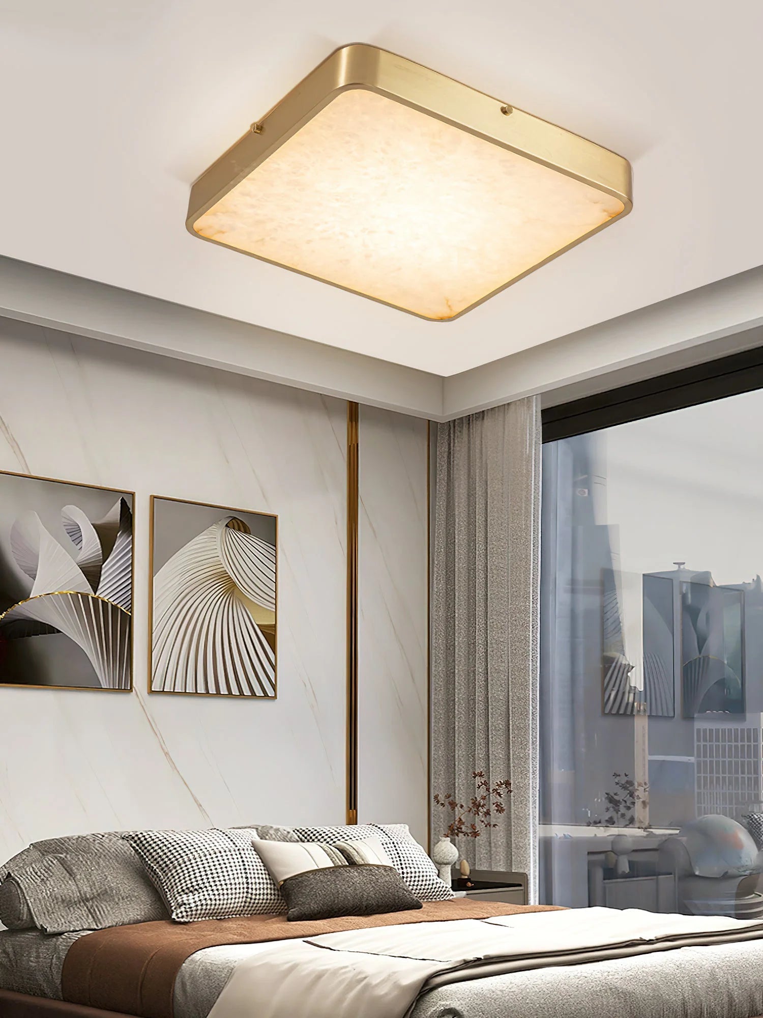 Lennar Visual_Geometric Alabaster Recessed Ceiling Light