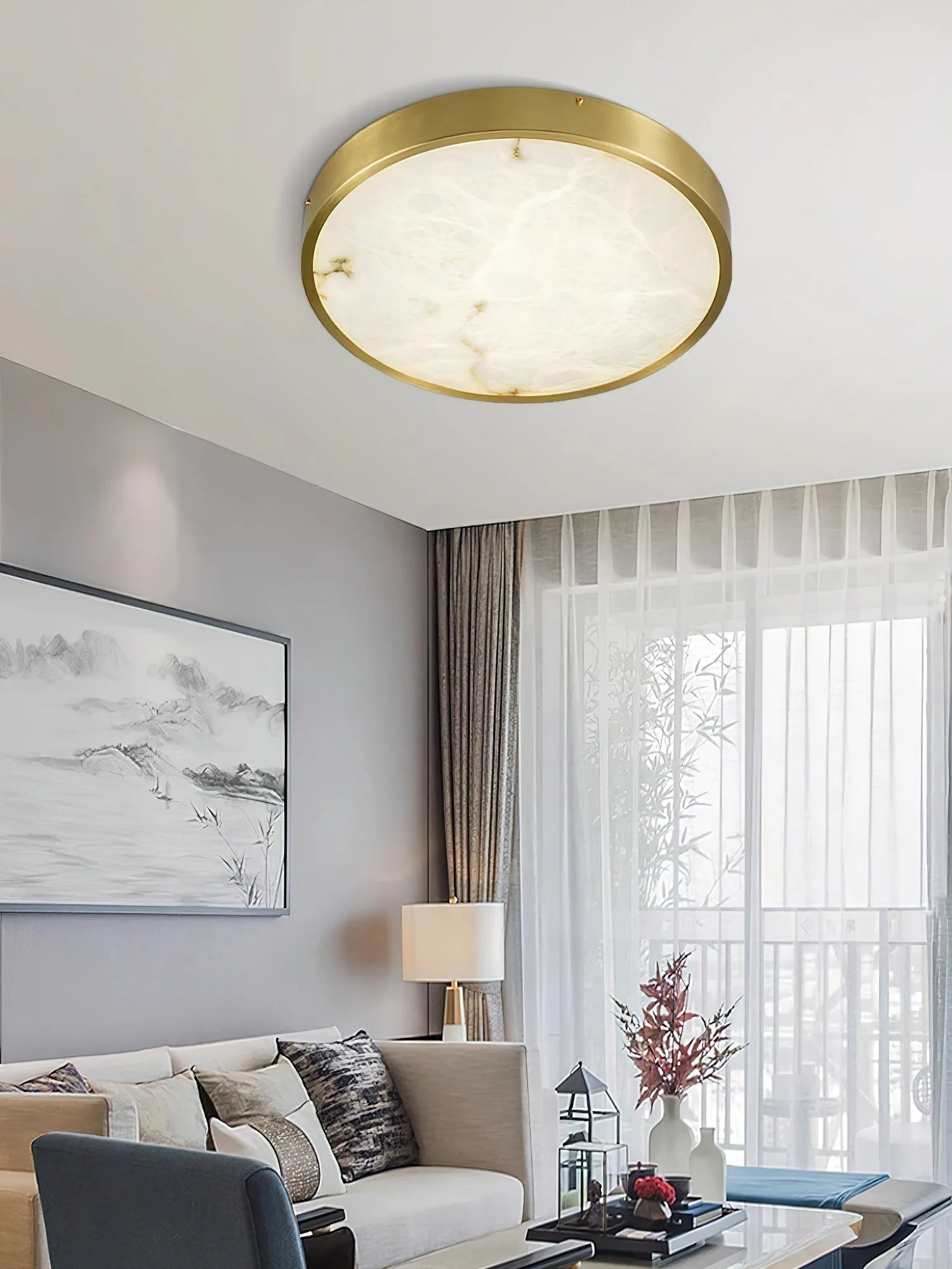 Lennar Visual_Geometric Alabaster Recessed Ceiling Light