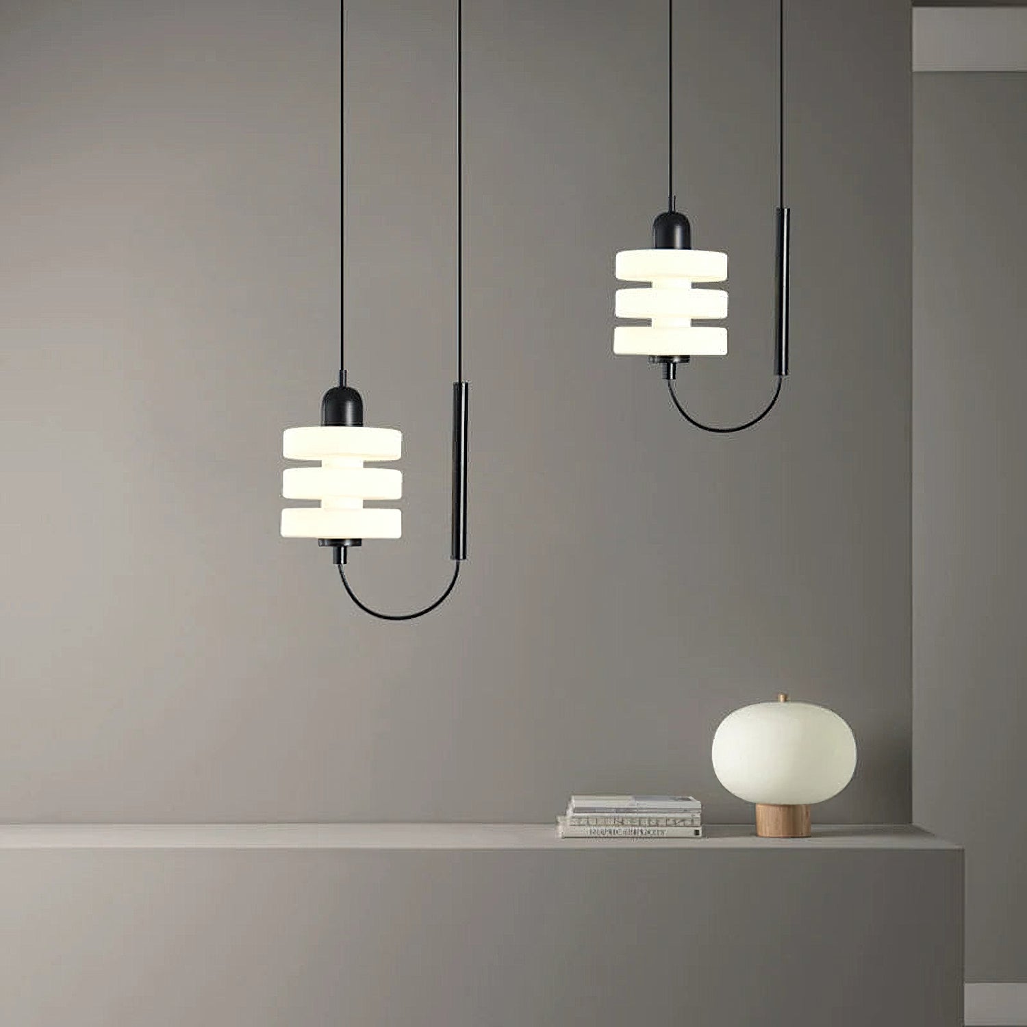 Lennar Visual_Japanese Minimalist Glass Pendant Light