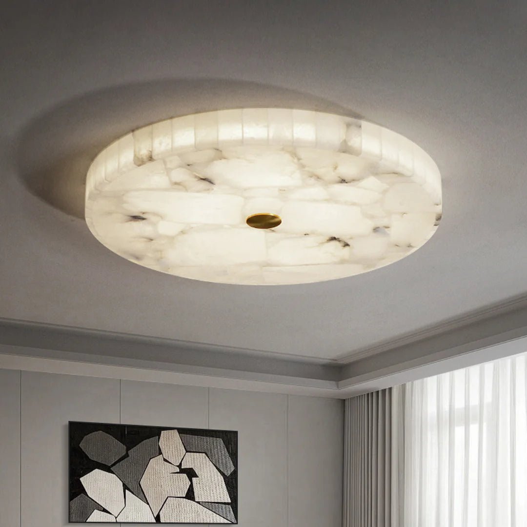 Ceiling LightLuminous Marble Ceiling LightDia 60cm × H 5cm / Φ 23.6″ × H 2″WhiteLennar Visual