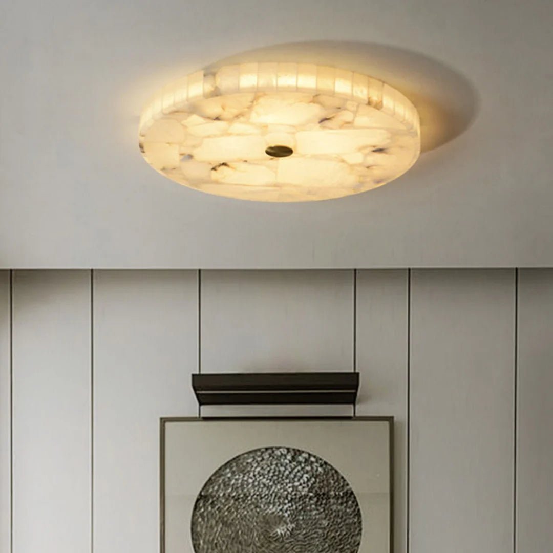 Ceiling LightLuminous Marble Ceiling LightDia 40cm × H 5cm / Φ 15.7″ × H 2″WhiteLennar Visual