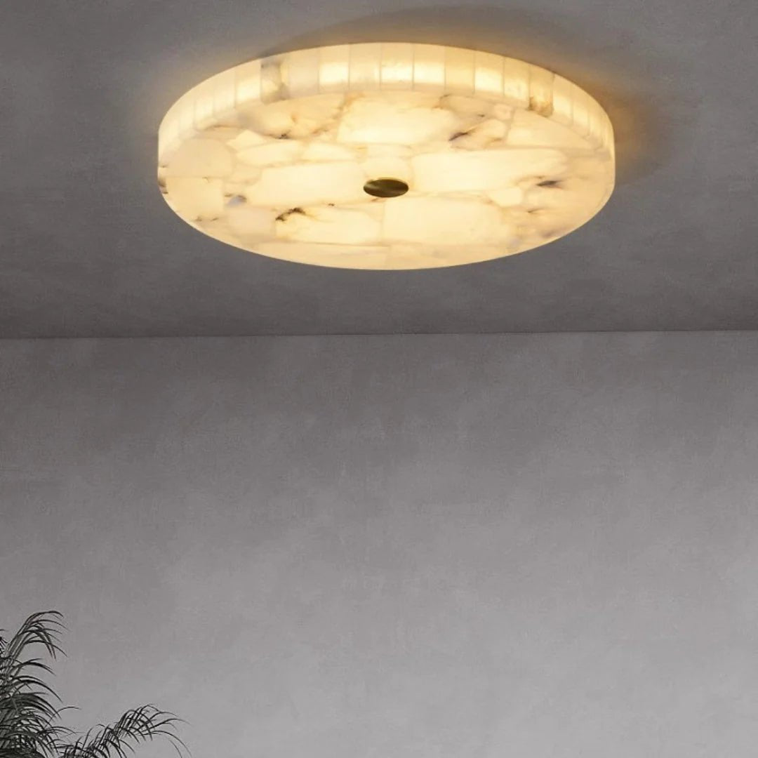 Ceiling LightLuminous Marble Ceiling LightDia 60cm × H 5cm / Φ 23.6″ × H 2″WhiteLennar Visual