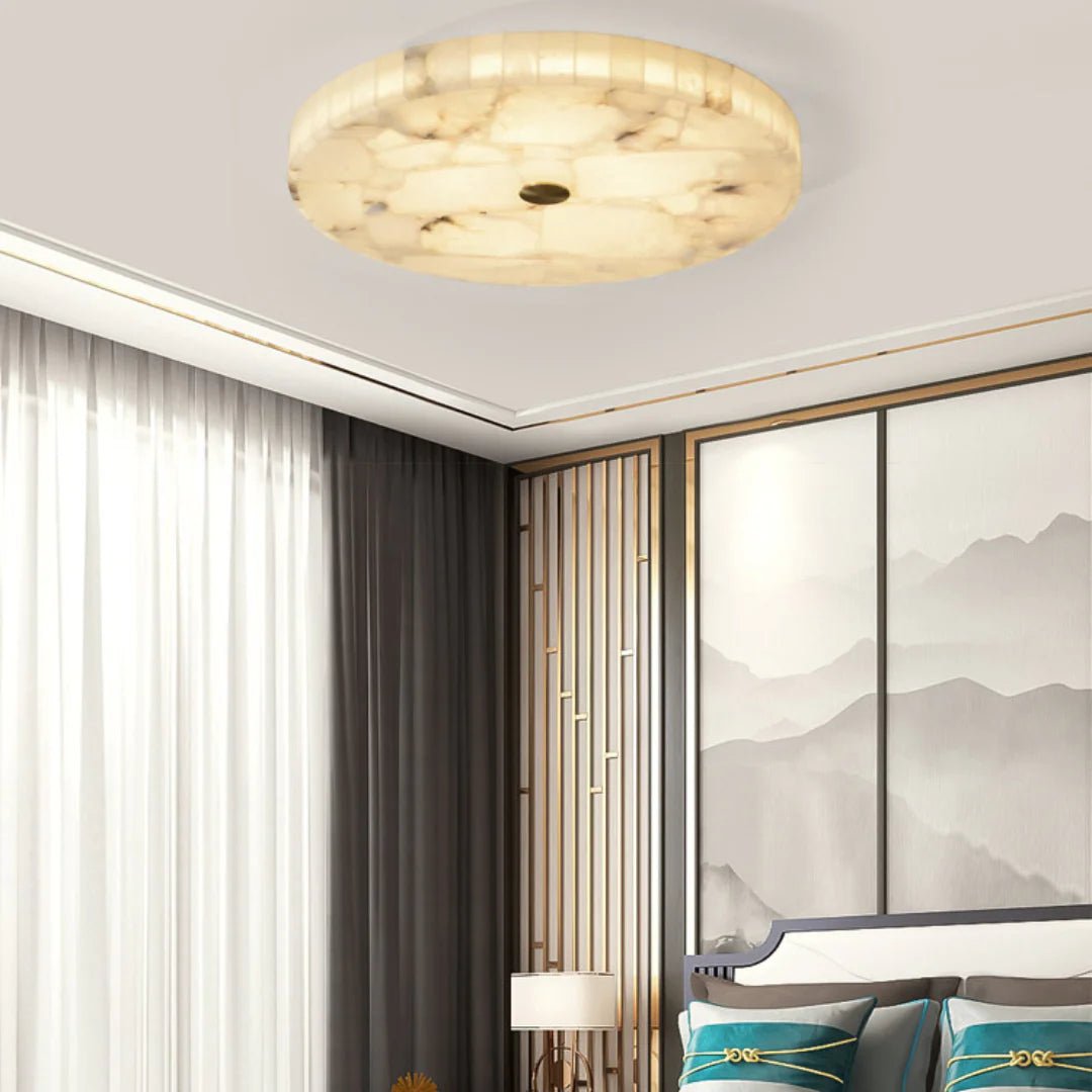 Ceiling LightLuminous Marble Ceiling LightDia 40cm × H 5cm / Φ 15.7″ × H 2″WhiteLennar Visual