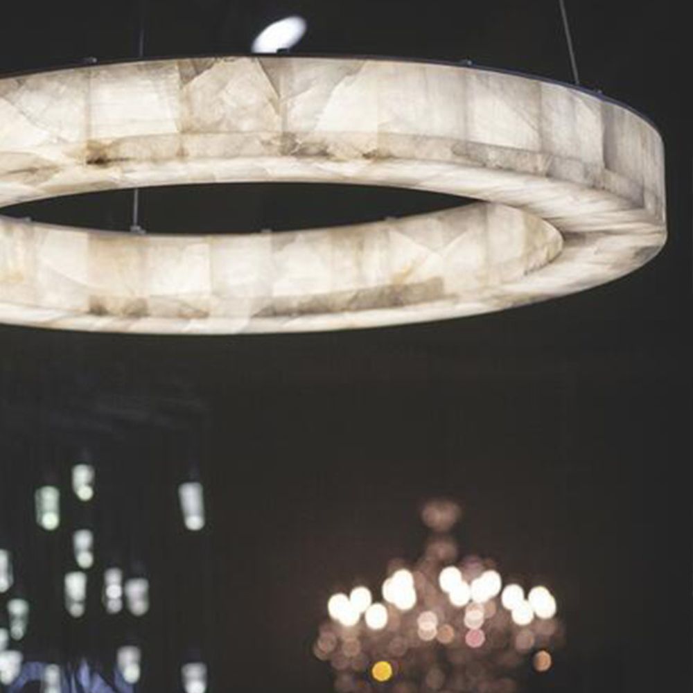 chandelierLunara Round Chandelier 40"Dia 100cm x H 8cm / ∅ 39.5″ x H 3.25″Bronze_Lennar Visual