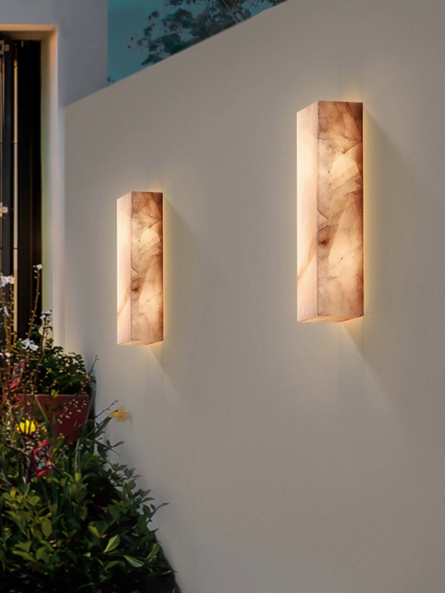 Wall LampRivage Wall LightL 15cm x W10cm x H 30cm / L 5.9″ x W 3.9″ x H 11.8″AlabasterLennar Visual