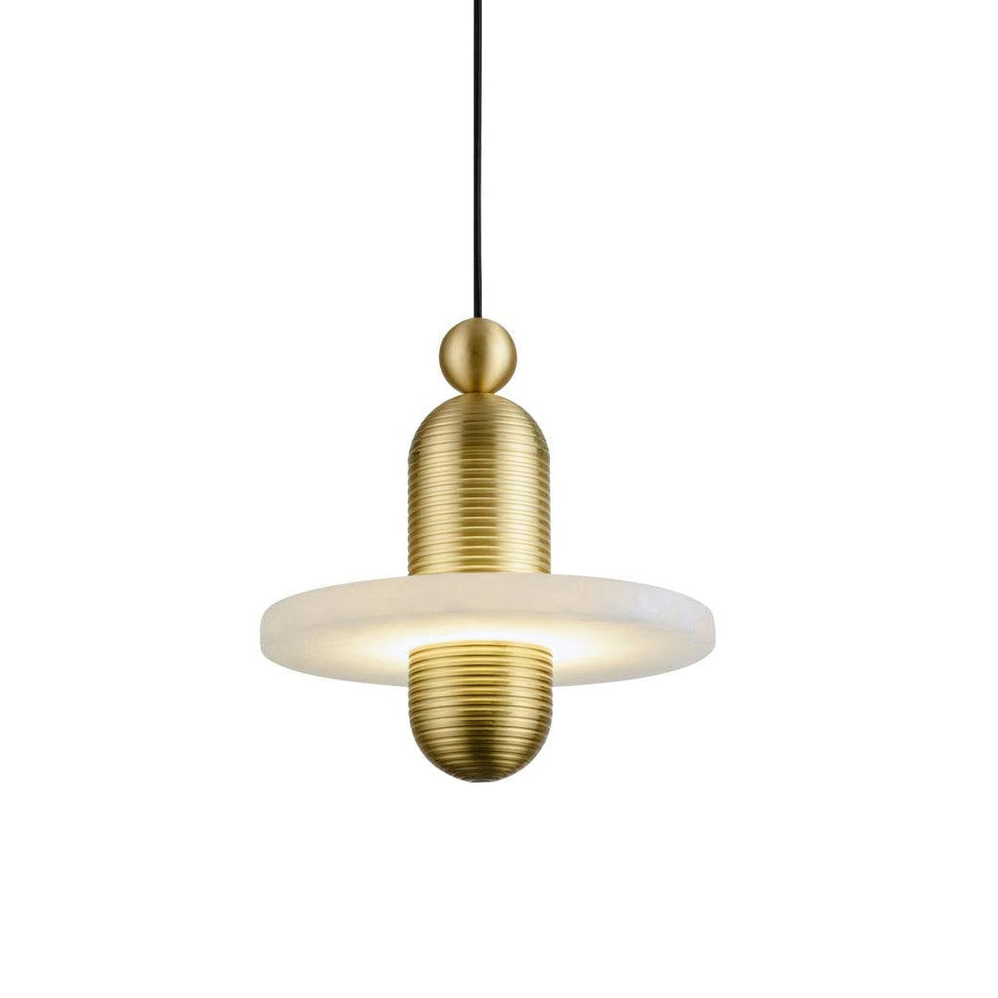 Pendant LightLupa Alabaster Pendant LampModel A Size: Dia 18cm x H 15cm / ∅ 7.1″ x H 5.9″GoldLennar Visual