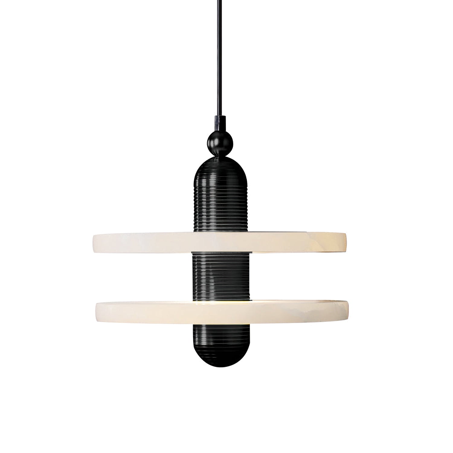 Pendant LightLupa Alabaster Pendant LampModel B Dia 28cm x H 20cm / ∅ 11″ x H 7.9″BlackLennar Visual