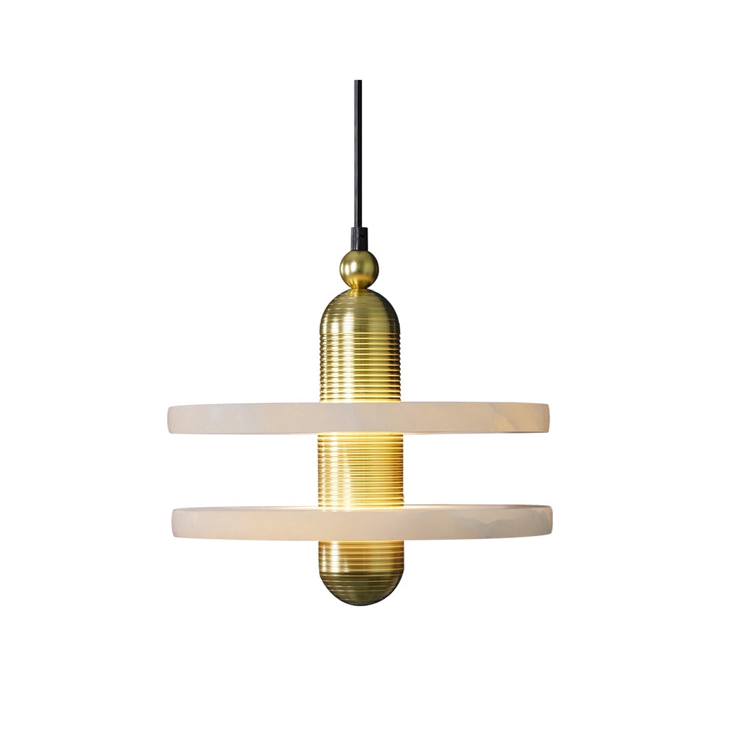 Pendant LightLupa Alabaster Pendant LampModel B Dia 28cm x H 20cm / ∅ 11″ x H 7.9″GoldLennar Visual