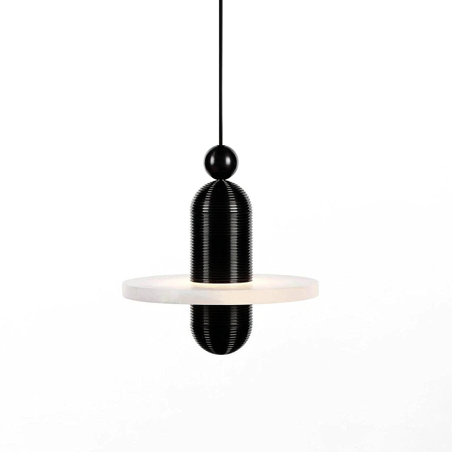 Pendant LightLupa Alabaster Pendant LampModel A Size: Dia 18cm x H 15cm / ∅ 7.1″ x H 5.9″BlackLennar Visual