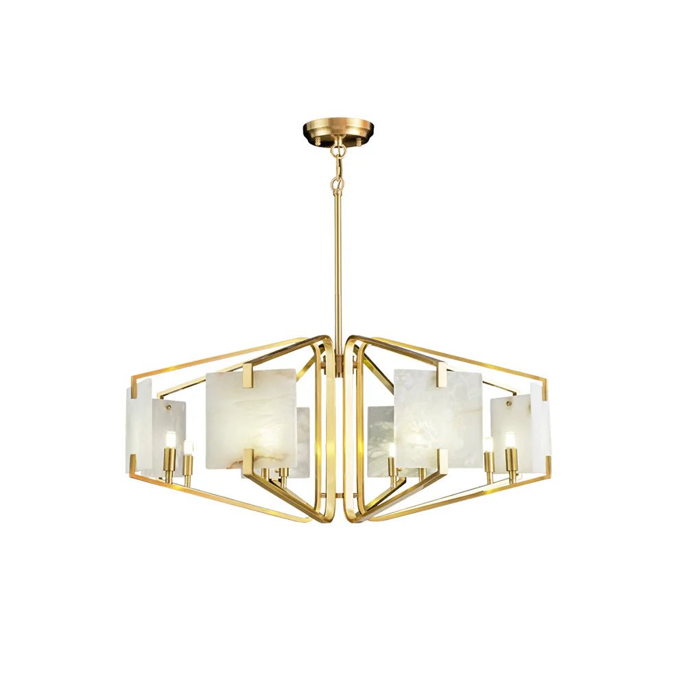 ChandelierLuxury Alabaster Appareil Chandelier5 Heads Size: Dia 40cm x H 45cm / ∅ 15.7″ x H 17.7″Brass & WhiteLennar Visual