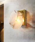 Wall LightLuxury Alabaster Round Wall LightDia 22cm x H 12cm / ∅ 8.7″ x H 4.7″WhiteLennar Visual