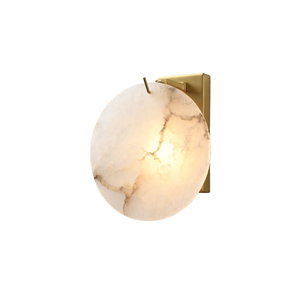 Wall LightLuxury Alabaster Round Wall LightDia 22cm x H 12cm / ∅ 8.7″ x H 4.7″ *2WhiteLennar Visual