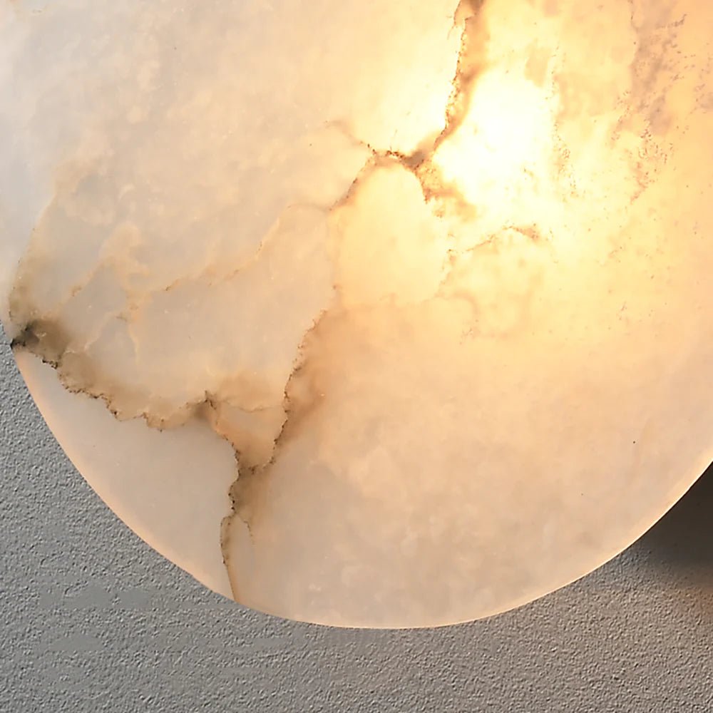 Wall LightLuxury Alabaster Round Wall LightDia 22cm x H 12cm / ∅ 8.7″ x H 4.7″ *2WhiteLennar Visual