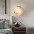 Wall LightLuxury Alabaster Round Wall LightDia 22cm x H 12cm / ∅ 8.7″ x H 4.7″WhiteLennar Visual