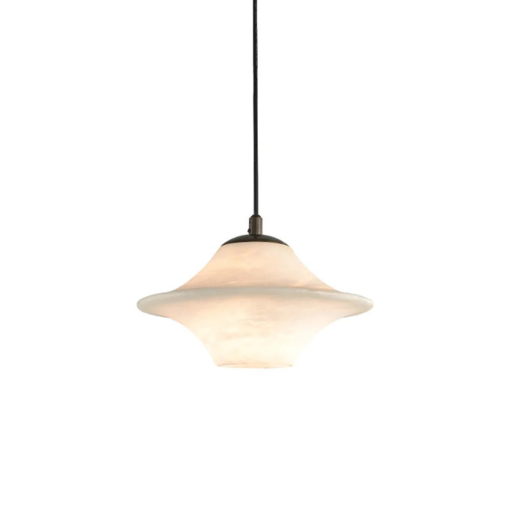 Pendant LightLuxury Alabaster Saucer Pendant LightDia 22cm x H 14cm / ∅ 8.7″ x H 5.5″WhiteLennar Visual