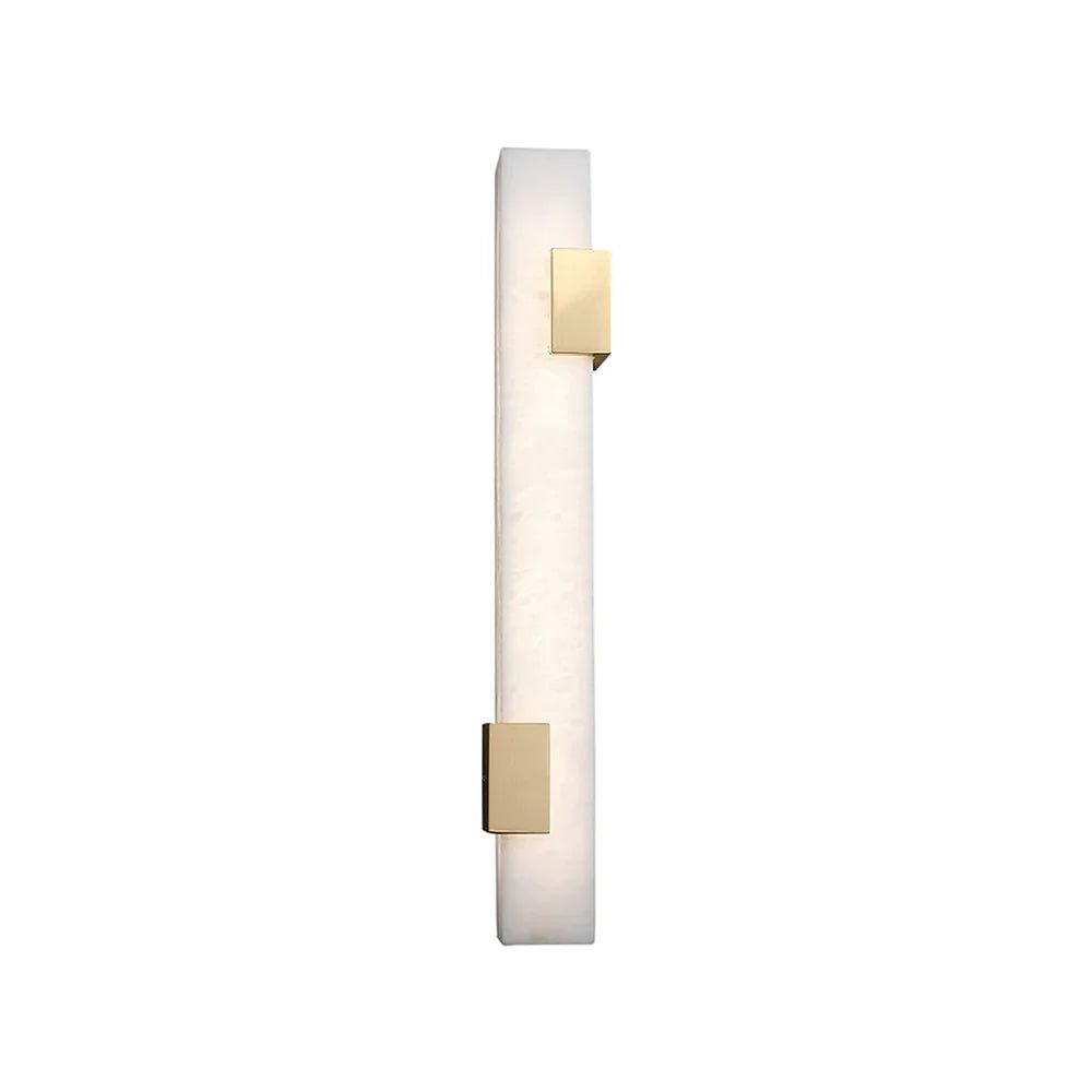 Wall LampLuxury Rectangular Alabaster Wall LampDia 8cm x H 50cm / ∅ 3.1″ x H 19.7″WhiteLennar Visual