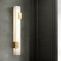 Wall LampLuxury Rectangular Alabaster Wall LampDia 8cm x H 60cm / ∅ 3.1″ x H 23.6″WhiteLennar Visual