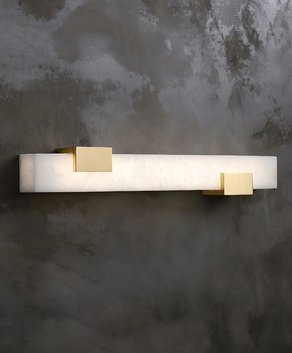 Wall LampLuxury Rectangular Alabaster Wall LampDia 8cm x H 50cm / ∅ 3.1″ x H 19.7″ *2WhiteLennar Visual