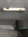 Wall LampLuxury Rectangular Alabaster Wall LampDia 8cm x H 50cm / ∅ 3.1″ x H 19.7″WhiteLennar Visual