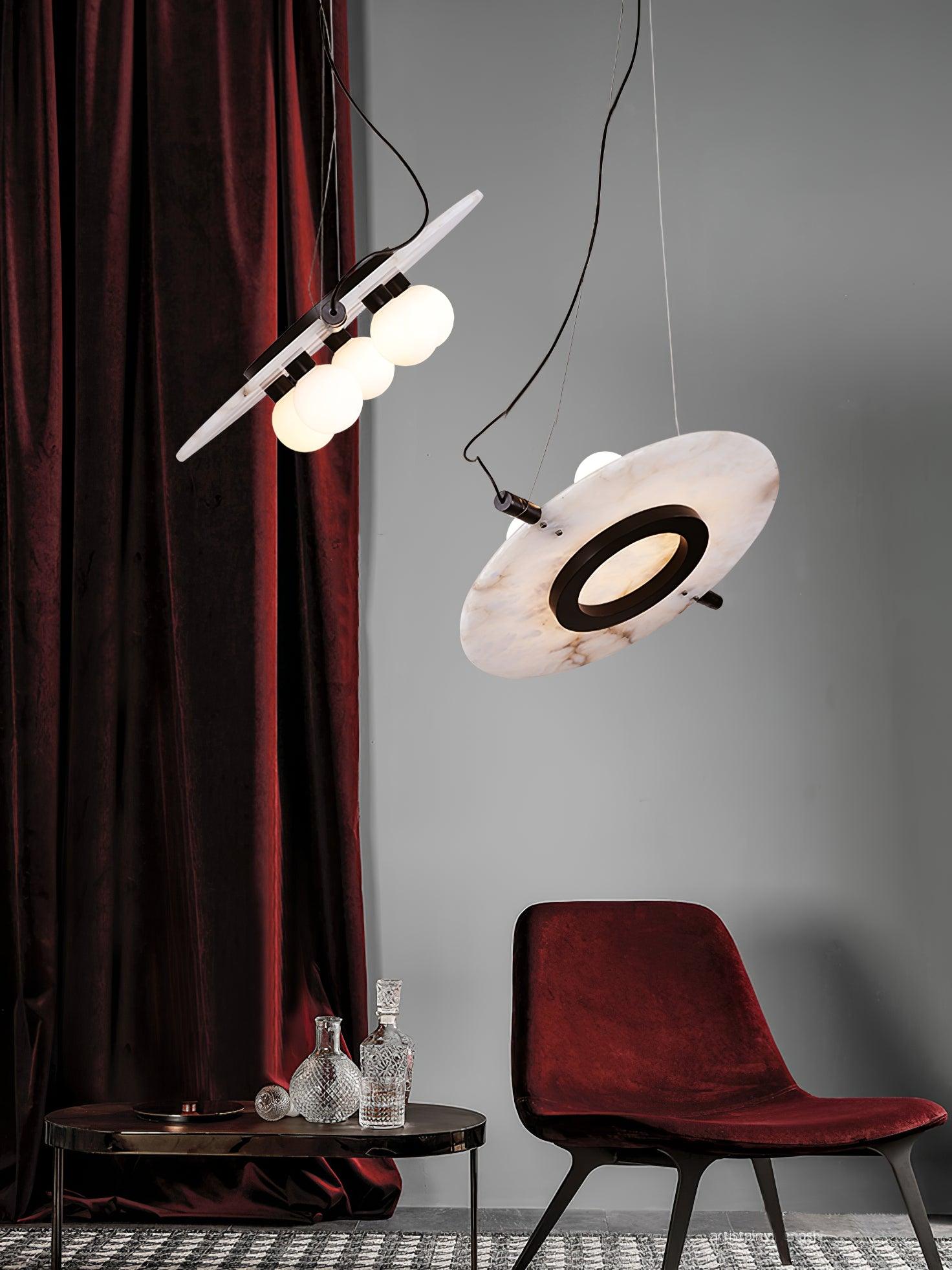 Pendant LightMagma Alabaster Pendant LampDia 51cm / ∅ 20″Black + WhiteLennar Visual