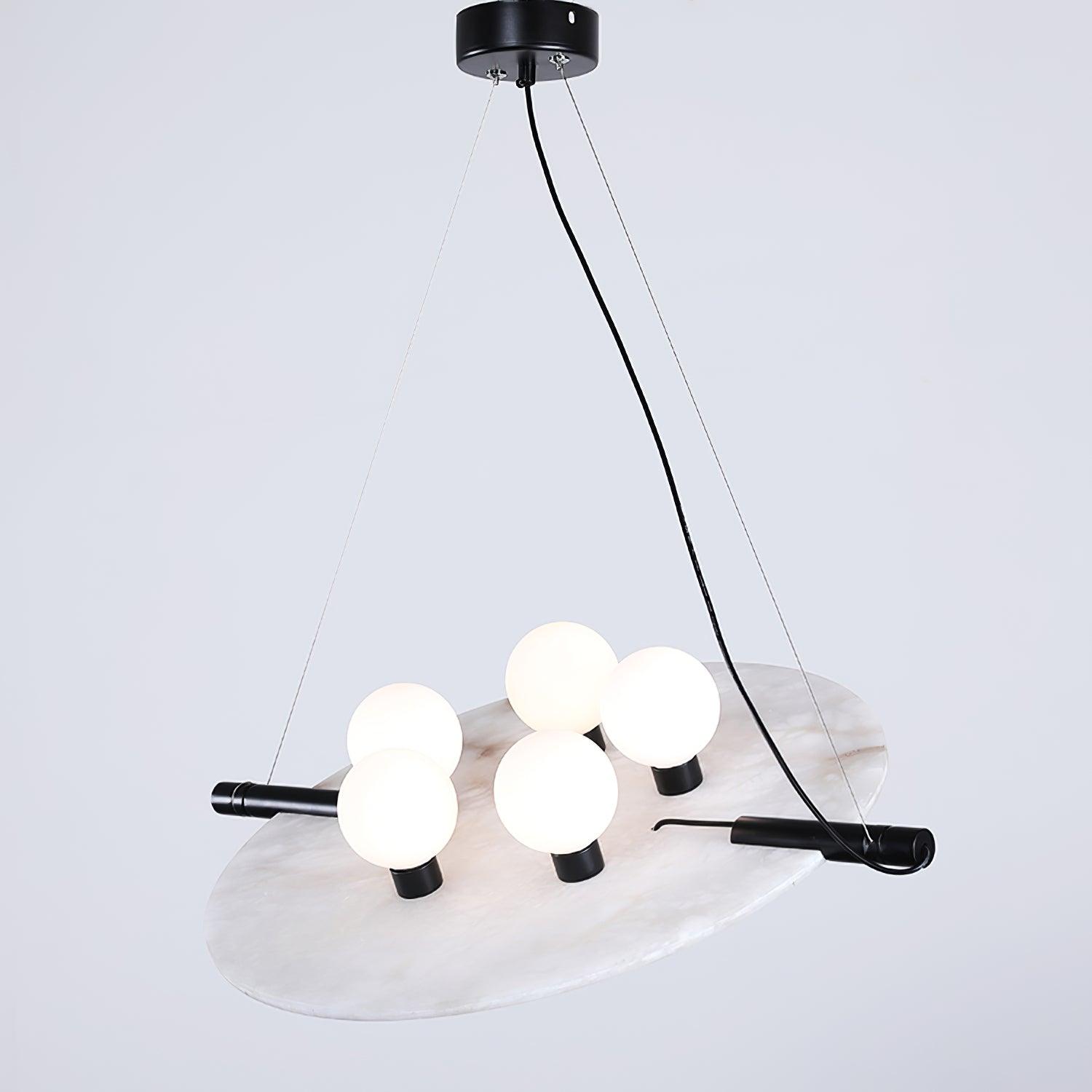 Pendant LightMagma Alabaster Pendant LampDia 51cm / ∅ 20″Black + WhiteLennar Visual