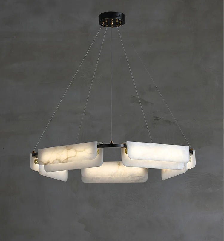 ChandelierMarble Modern chandelierDia 60cm x H 12cm / ∅ 23.6″ x H 4.7″Black and MarbleLennar Visual