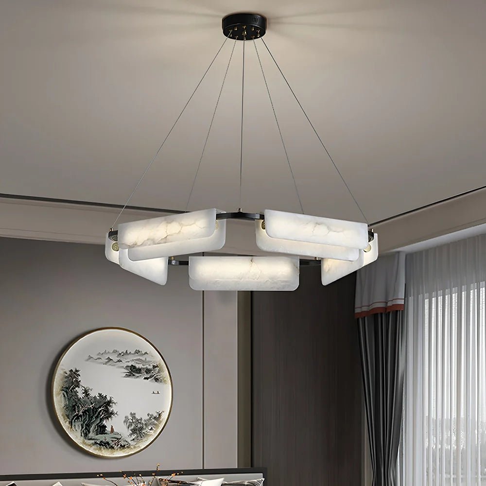 ChandelierMarble Modern chandelierDia 60cm x H 12cm / ∅ 23.6″ x H 4.7″Black and MarbleLennar Visual