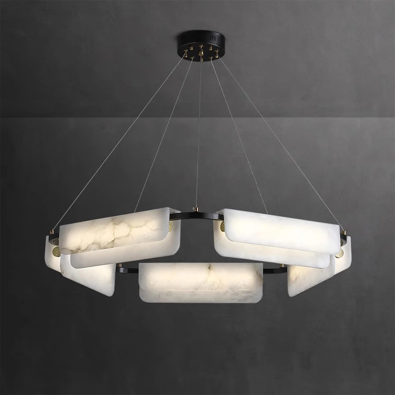 ChandelierMarble Modern chandelierDia 60cm x H 12cm / ∅ 23.6″ x H 4.7″Black and MarbleLennar Visual