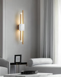 Wall LightMarble Tanto Wall LightDia 10cm x H 50cm / ∅ 3.9″ x H 19.7″White & GoldLennar Visual