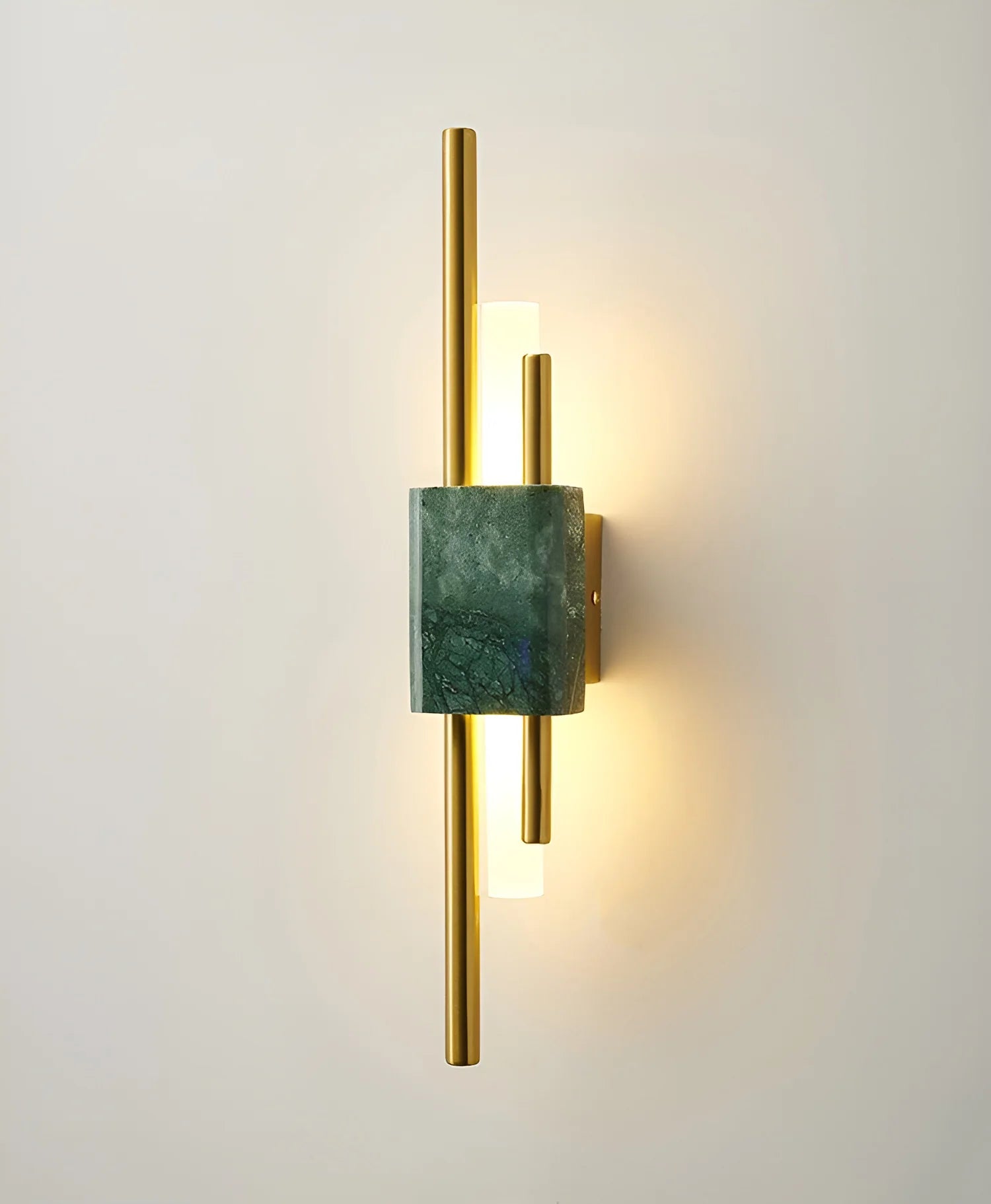 Wall LightMarble Tanto Wall LightDia 10cm x H 50cm / ∅ 3.9″ x H 19.7″ *2Green & GoldLennar Visual