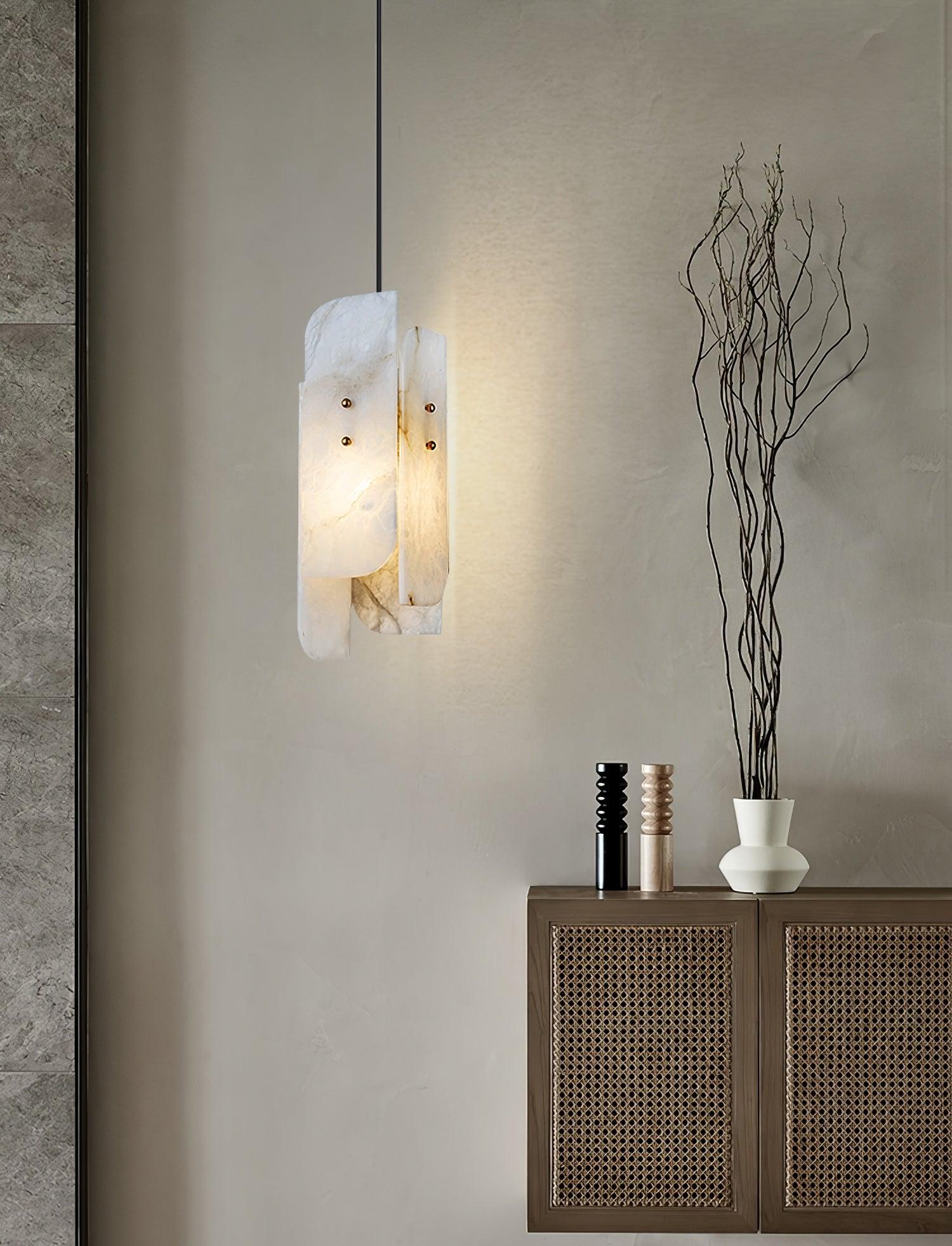 Pendant LightMegalith Alabaster Mini Pendant LightDia 15cm x H 40cm / ∅ 5.9″ x H 15.7″WhiteLennar Visual