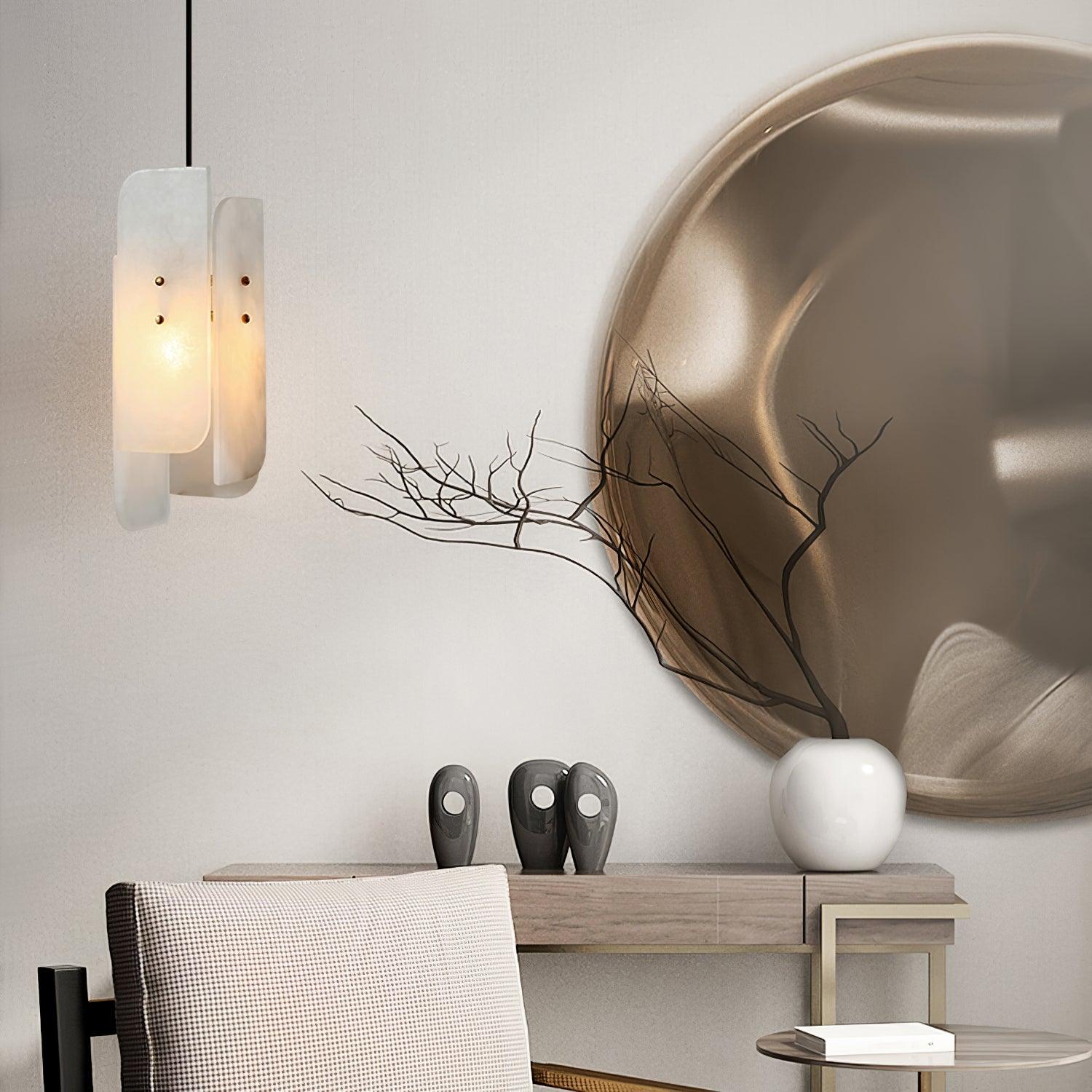 Pendant LightMegalith Alabaster Mini Pendant LightDia 15cm x H 40cm / ∅ 5.9″ x H 15.7″WhiteLennar Visual