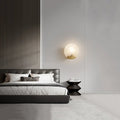 Wall LightModern Alabaster Brass Wall LightDia 20cm x H 20cm / ∅ 7.9″ x H 7.9″WhiteLennar Visual