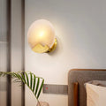 Wall LightModern Alabaster Brass Wall LightDia 26cm x H 26cm / ∅ 10.2″ x H 10.2″WhiteLennar Visual