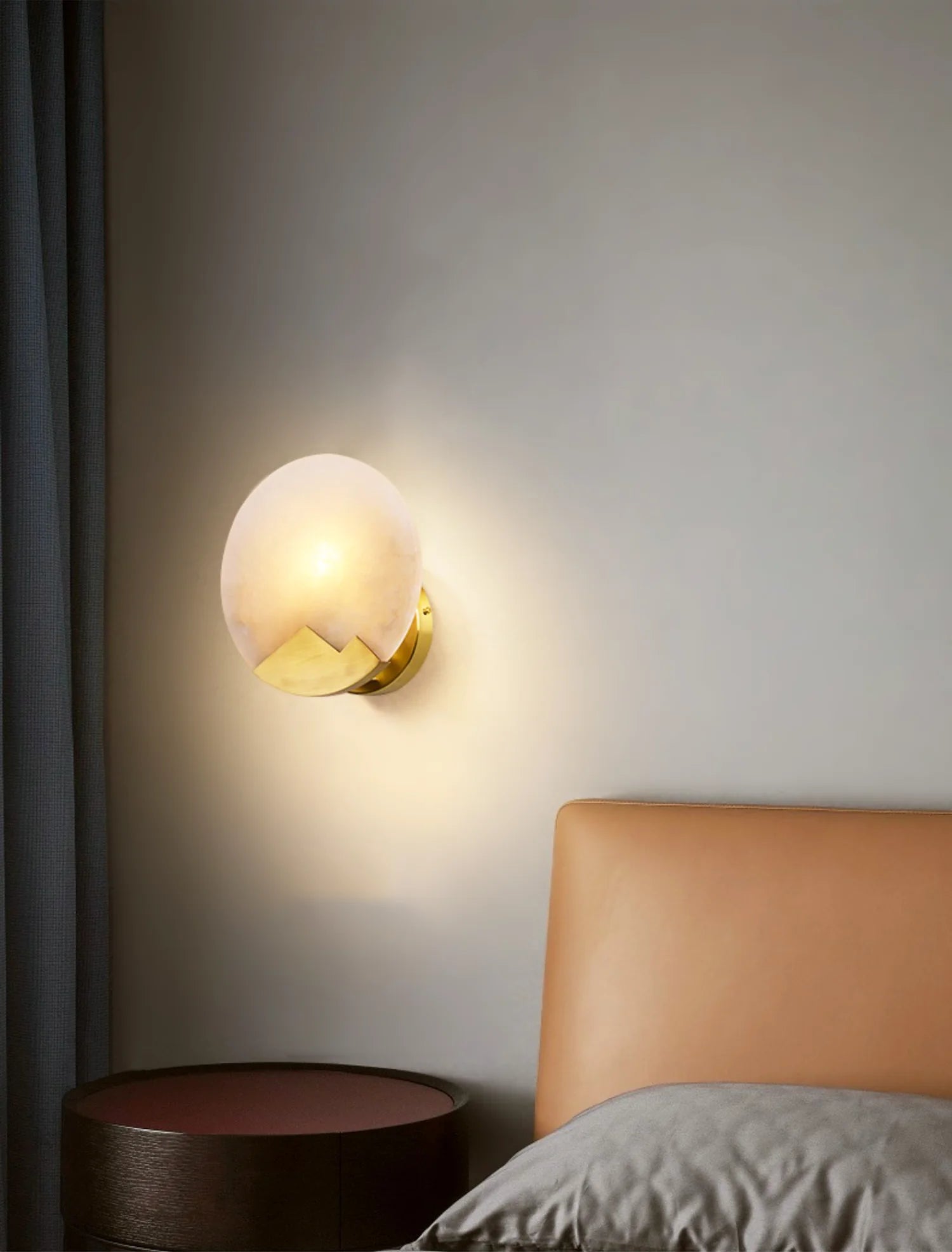 Wall LightModern Alabaster Brass Wall LightDia 26cm x H 26cm / ∅ 10.2″ x H 10.2″ *2WhiteLennar Visual