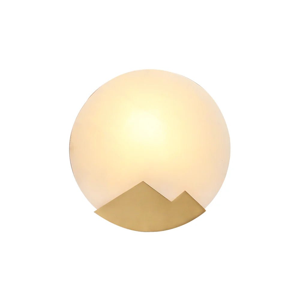 Wall LightModern Alabaster Brass Wall LightDia 26cm x H 26cm / ∅ 10.2″ x H 10.2″WhiteLennar Visual