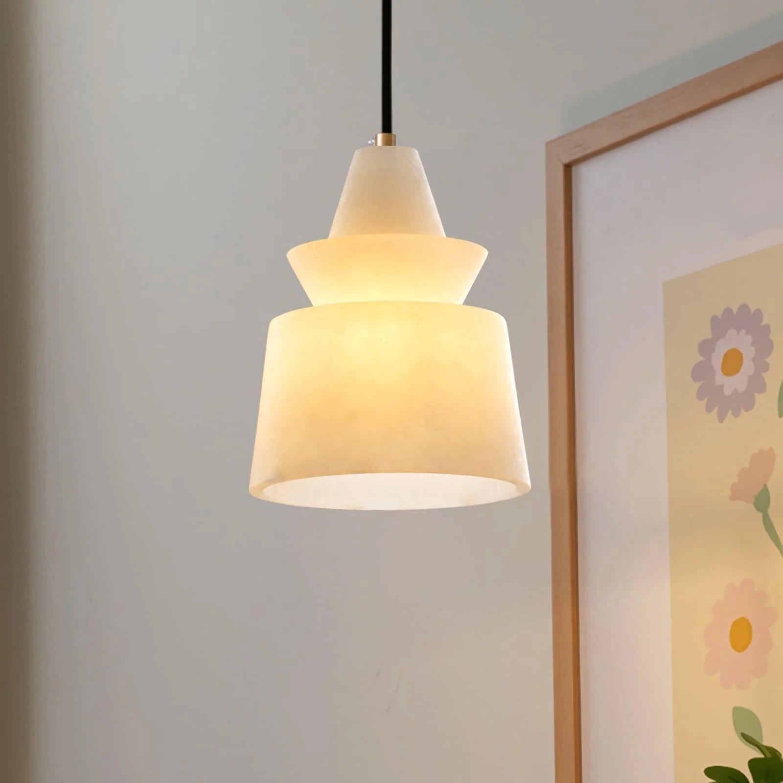 Pendant LightModern Alabaster Pendant LightDia 18cm x H 25cm / ∅ 7.1″ x H 8.7″WhiteLennar Visual