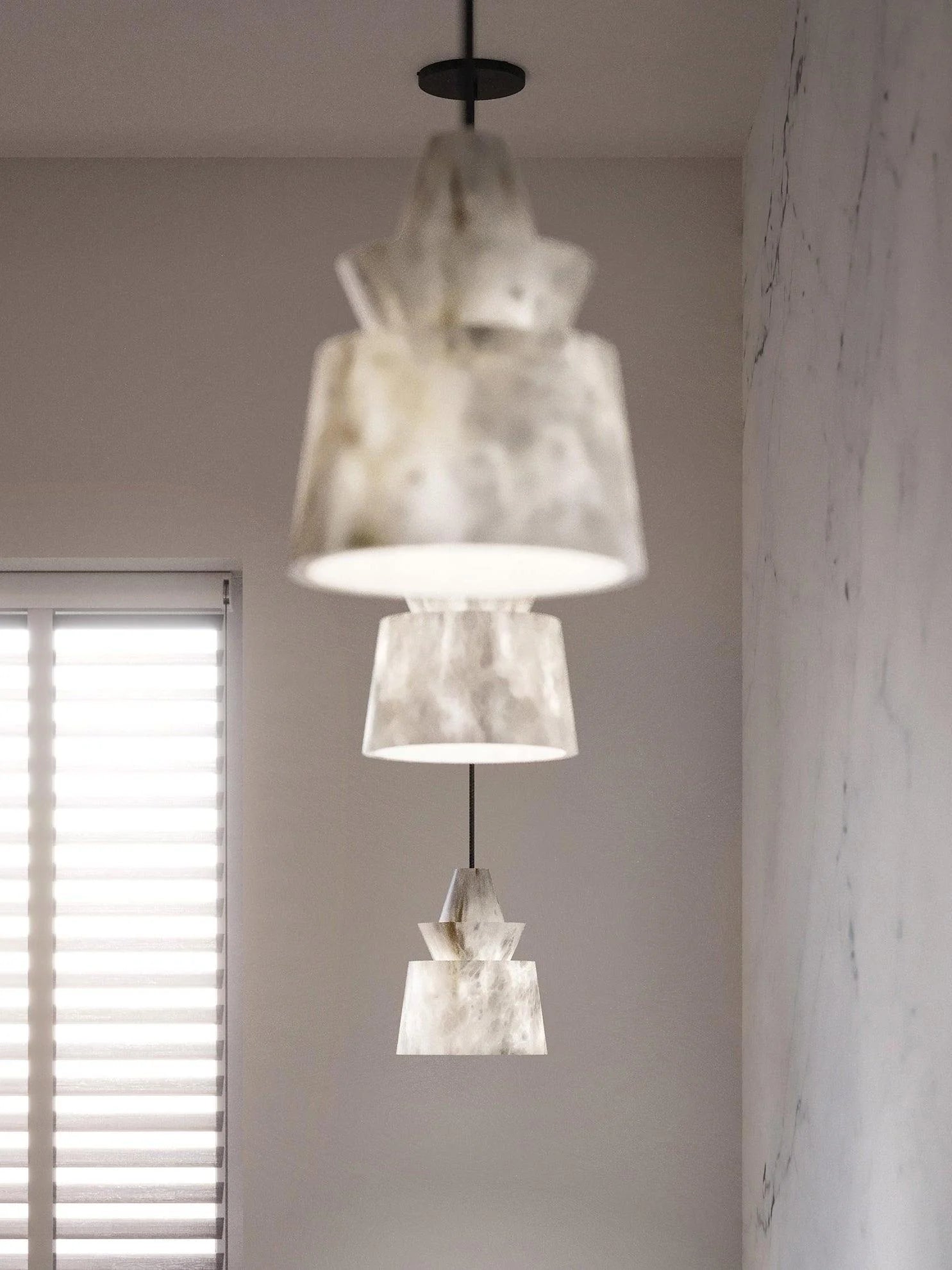 Pendant LightModern Alabaster Pendant LightDia 18cm x H 25cm / ∅ 7.1″ x H 8.7″WhiteLennar Visual