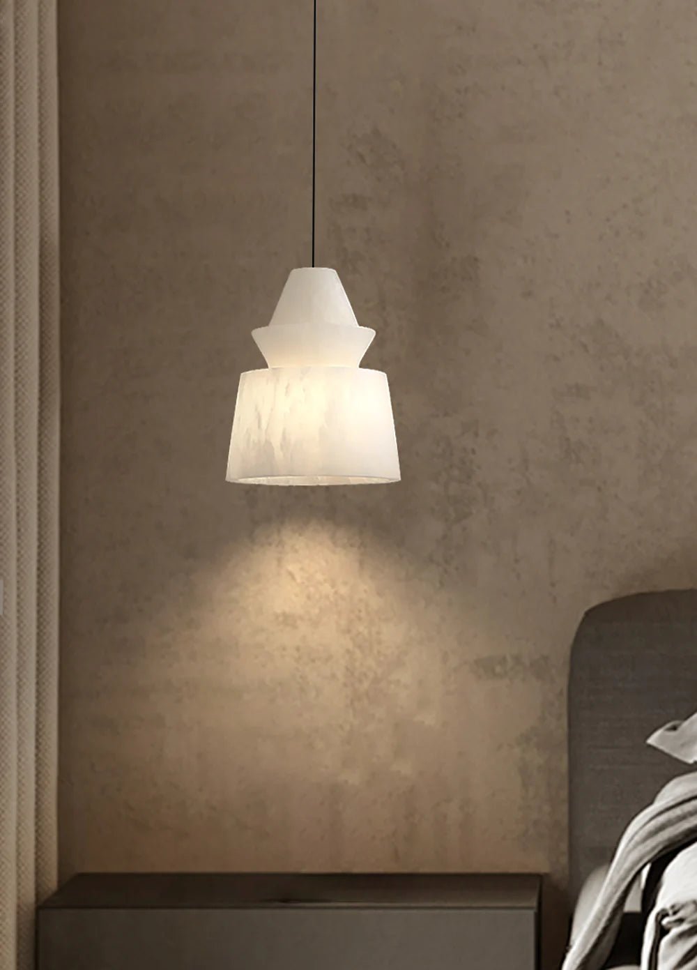 Pendant LightModern Alabaster Pendant LightDia 18cm x H 25cm / ∅ 7.1″ x H 8.7″WhiteLennar Visual