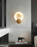 Wall LampModern Art Marble Wall LampDia 22cm x H 29cm / ∅ 8.7″ x H 11.4″Gold+WhiteLennar Visual