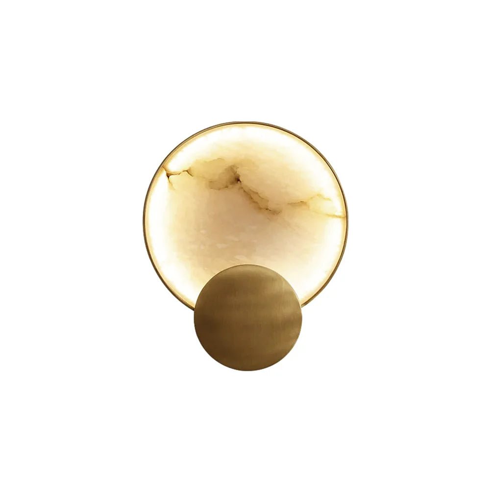 Wall LampModern Art Marble Wall LampDia 22cm x H 29cm / ∅ 8.7″ x H 11.4″Gold+WhiteLennar Visual