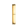 Wall LampModern Cylindra Alabaster Brass Wall LightDia 8cm x H 60cm / ∅ 3.1″ x H 23.6″Gold & WhiteLennar Visual