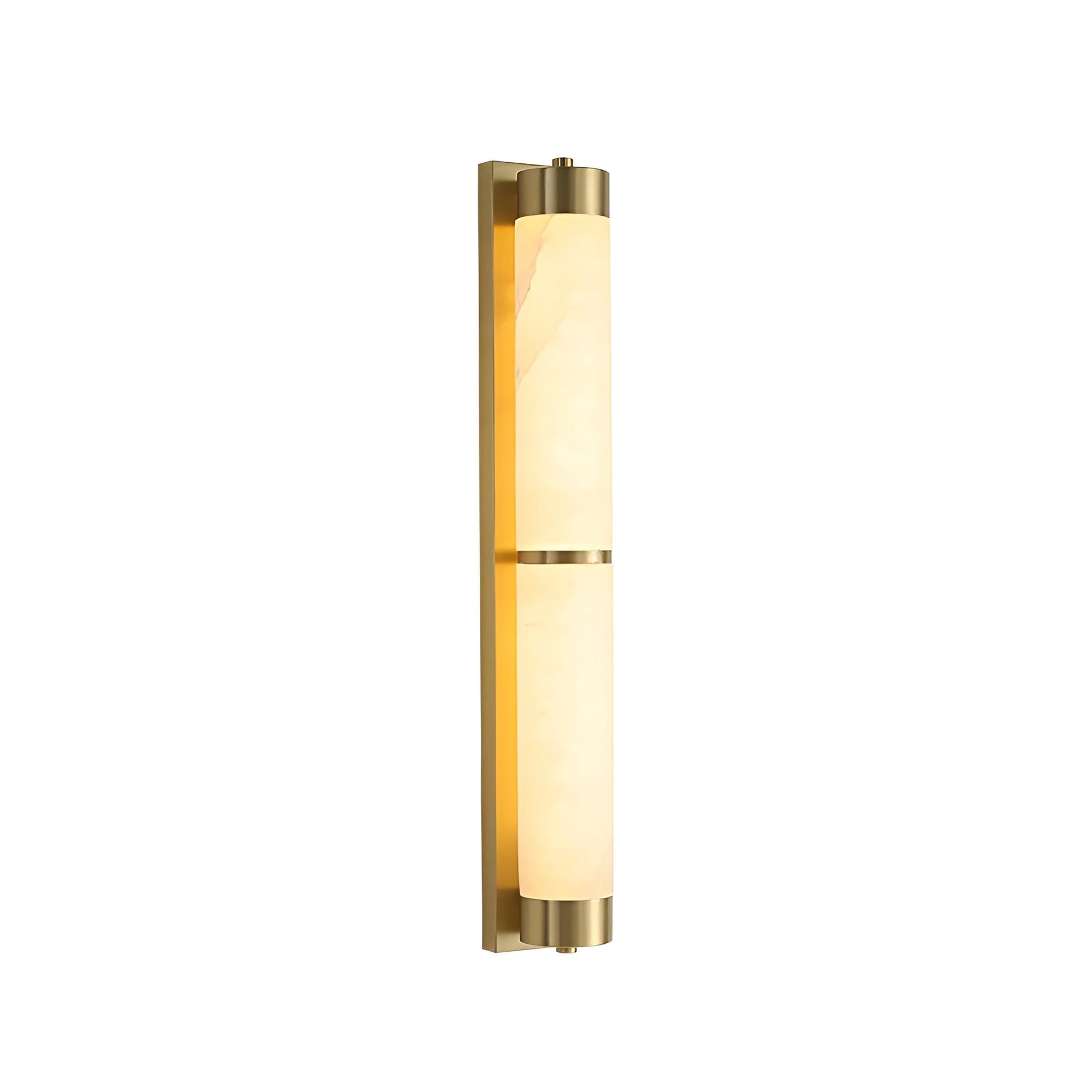 Wall LampModern Cylindra Alabaster Brass Wall LightDia 8cm x H 80cm / ∅ 3.1″ x H 31.5″Black & WhiteLennar Visual