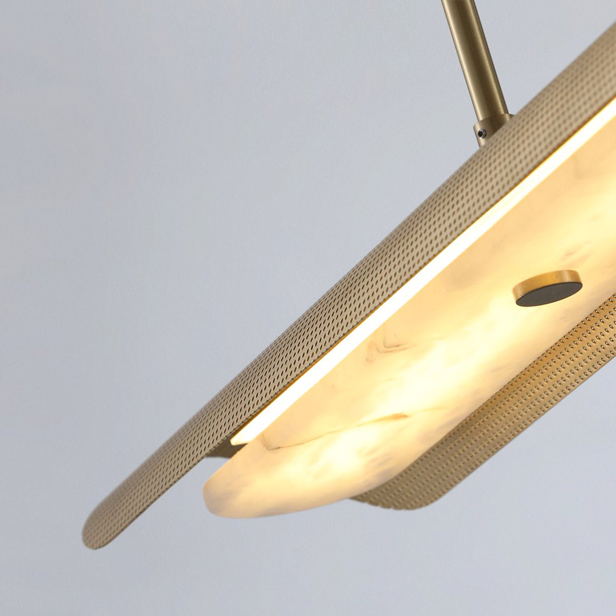 Pendant LightModern Linear Pendant LightL 140cm x W 14cm x H 180cm / L 55.1″ x W 5.5″ x H 70.9″Brass+WhiteLennar Visual