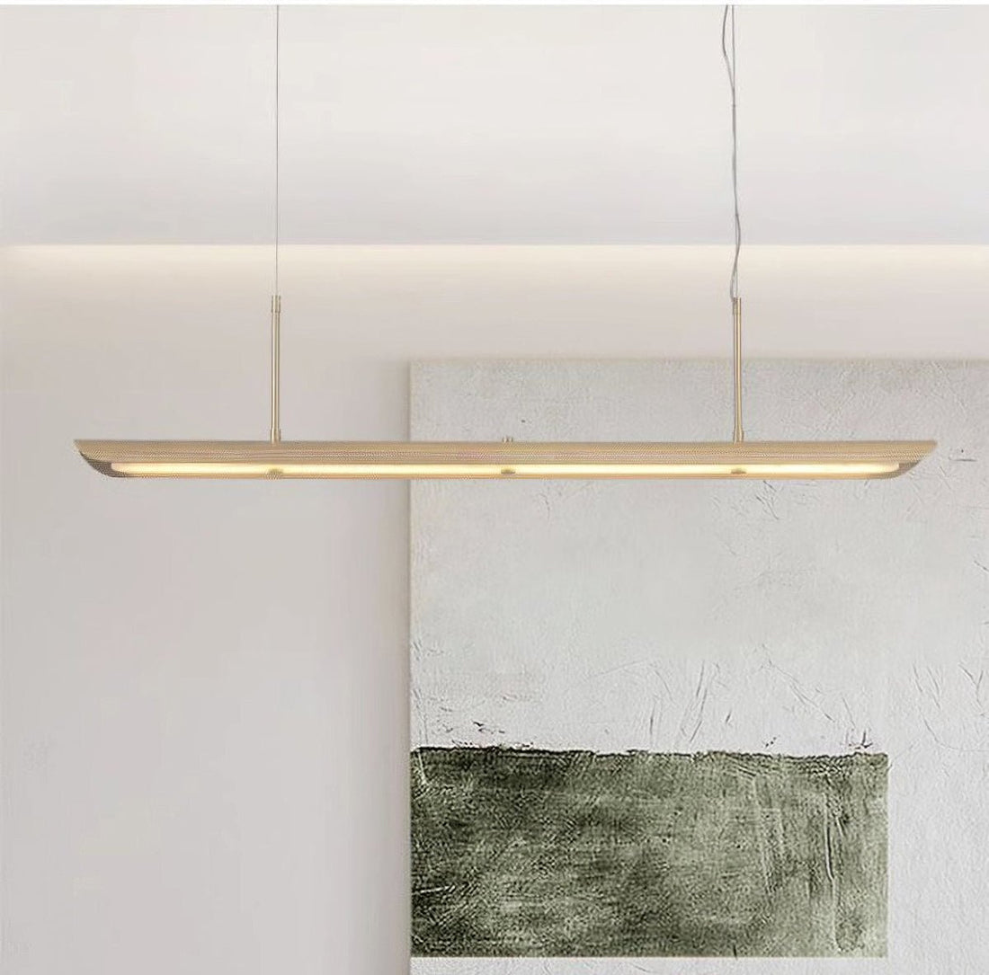 Pendant LightModern Linear Pendant LightL 140cm x W 14cm x H 180cm / L 55.1″ x W 5.5″ x H 70.9″Brass+WhiteLennar Visual