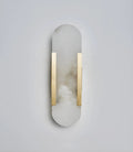 Wall LampModern Melange Elongated Alabaster Wall LampDia 10cm x H 35cm / ∅ 3.9″ x H 13.8″Gold & WhiteLennar Visual